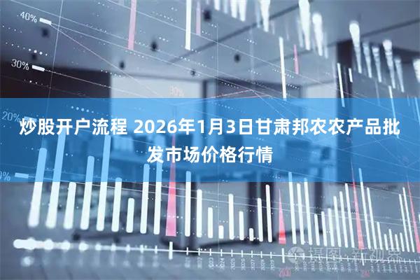 炒股开户流程 2026年1月3日甘肃邦农农产品批发市场价格行情